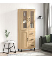vidaXL Highboard Sonoma Oak 69.5x34x180 cm Engineered Wood