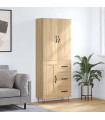 vidaXL Highboard Sonoma Oak 69.5x34x180 cm Engineered Wood