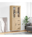 vidaXL Highboard Sonoma Oak 69.5x34x180 cm Engineered Wood