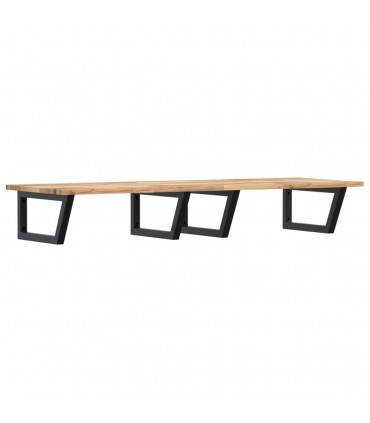 vidaXL Basin Shelf Wall Mounted Steel and Solid Wood Acacia