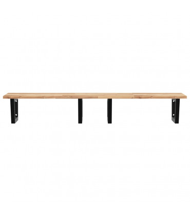 vidaXL Basin Shelf Wall Mounted Steel and Solid Wood Acacia