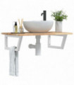 vidaXL Basin Shelf Wall Mounted Steel and Solid Wood Acacia