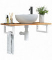 vidaXL Basin Shelf Wall Mounted Steel and Solid Wood Acacia
