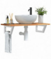 vidaXL Basin Shelf Wall Mounted Steel and Solid Wood Acacia