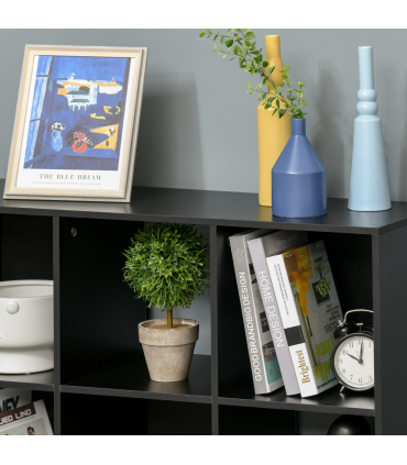 Bookcase 9 Cube Storage Cabinet Bookshelf Black 91.5L x 29.5W x 91.5H cm