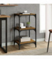 Book Cabinet Smoked Oak 40x33x70.5 cm Engineered Wood and Steel