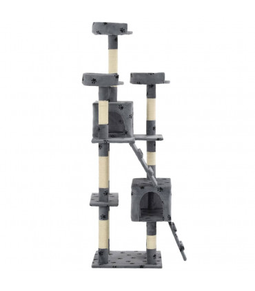 Cat Tree with Sisal Scratching Posts 170 cm Paw Prints Grey