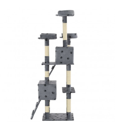 Cat Tree with Sisal Scratching Posts 170 cm Paw Prints Grey