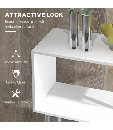 Bookcase White 5-Tier S-Shaped Modern Design Room Divider 80x30x145cm 25kg