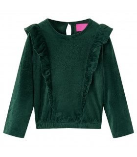 Kids' Blouse with Ruffles Dark Green 92