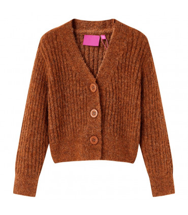 Kids' Cardigan Knitted Cognac 104
