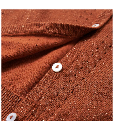Kids' Cardigan Knitted Cognac 116