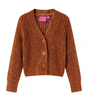 Kids' Cardigan Knitted Cognac 116