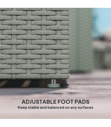 Outsunny 4 Piece Rattan Garden Furniture Set with Cushions, Light Grey