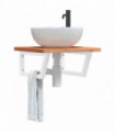 vidaXL Basin Shelf Wall Mounted Steel and Solid Wood Beech