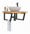 vidaXL Basin Shelf Wall Mounted Steel and Solid Wood Oak