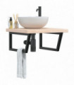 vidaXL Basin Shelf Wall Mounted Steel and Solid Wood Oak