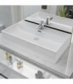 vidaXL Basin with Faucet Hole Ceramic White 76x42.5x14.5 cm