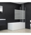 vidaXL Bath Enclosure 120x140 cm Tempered Glass Stripe