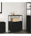 vidaXL Bathroom Cabinet with Shelves Black Oak 76.5x35x95 cm