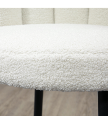 HOMCOM Bar Stools Set of 2, Breakfast Barstools with Backs, Cream