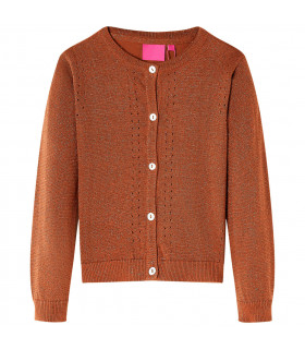 Kids' Cardigan Knitted Cognac 140