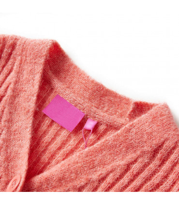 Kids' Cardigan Knitted Medium Pink 116