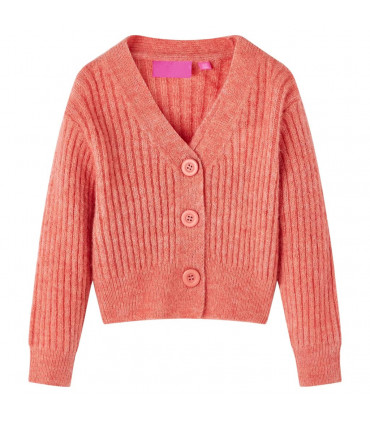 Kids' Cardigan Knitted Medium Pink 128