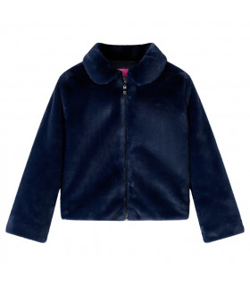 Kids' Coat Faux Fur Navy 116