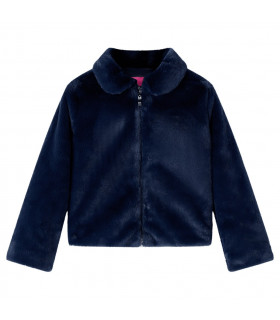 Kids' Coat Faux Fur Navy 128