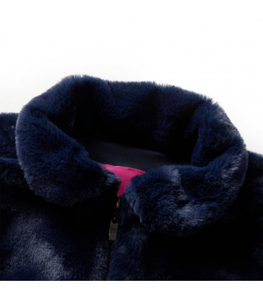 Kids' Coat Faux Fur Navy 92