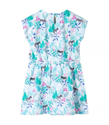 Kids' Dress Ecru and Dark Mint 104