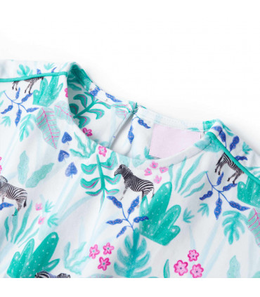 Kids' Dress Ecru and Dark Mint 104