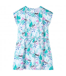 Kids' Dress Ecru and Dark Mint 128