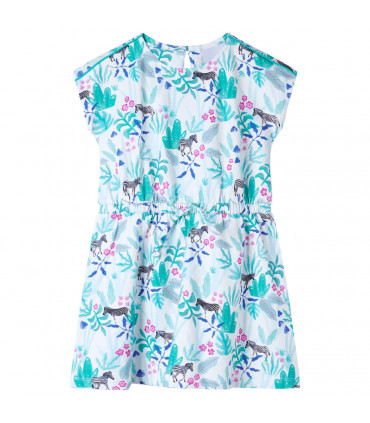 Kids' Dress Ecru and Dark Mint 128