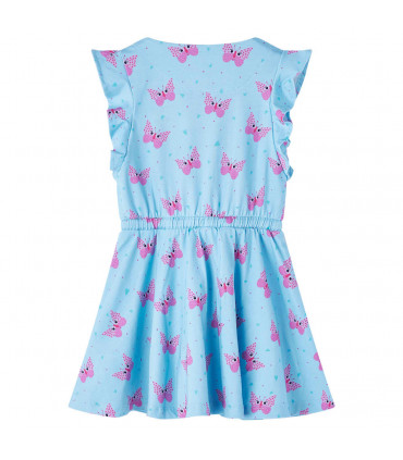 Kids' Dress with Buttons Sleeveless Blue 116