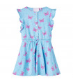 Kids' Dress with Buttons Sleeveless Blue 128