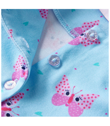 Kids' Dress with Buttons Sleeveless Blue 128