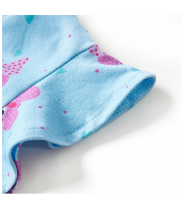 Kids' Dress with Buttons Sleeveless Blue 128