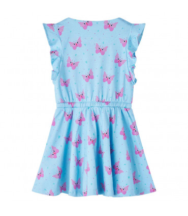 Kids' Dress with Buttons Sleeveless Blue 92