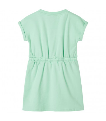 Kids' Dress with Drawstring Bright Green 104