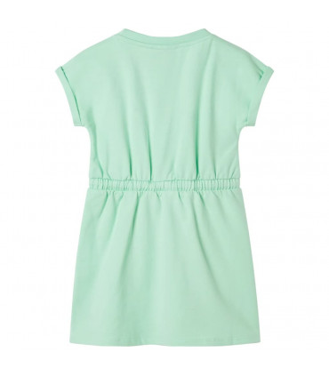 Kids' Dress with Drawstring Bright Green 116