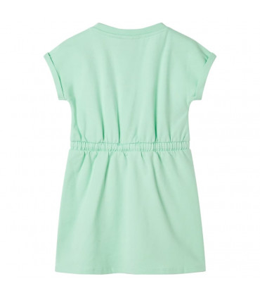 Kids' Dress with Drawstring Bright Green 128