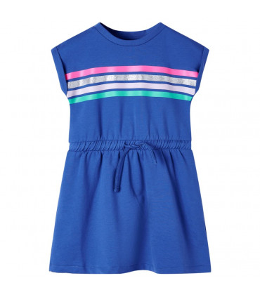 Kids' Dress with Drawstring Cobalt Blue 104