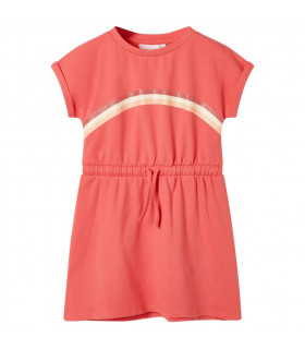Kids' Dress with Drawstring Coral 104