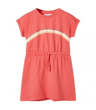 Kids' Dress with Drawstring Coral 104