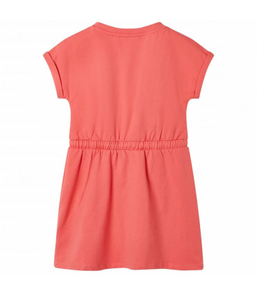 Kids' Dress with Drawstring Coral 116