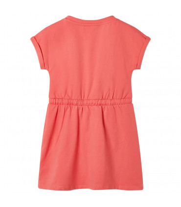 Kids' Dress with Drawstring Coral 128