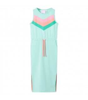 Kids' Dress with Drawstring Light Mint 104