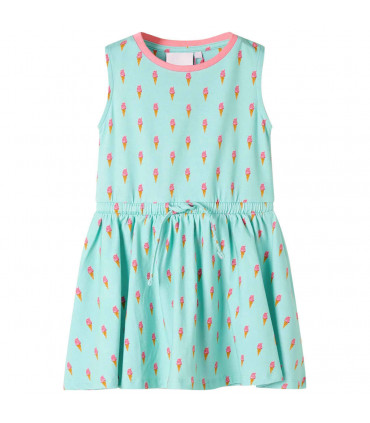 Kids' Dress with Drawstring Light Mint 128